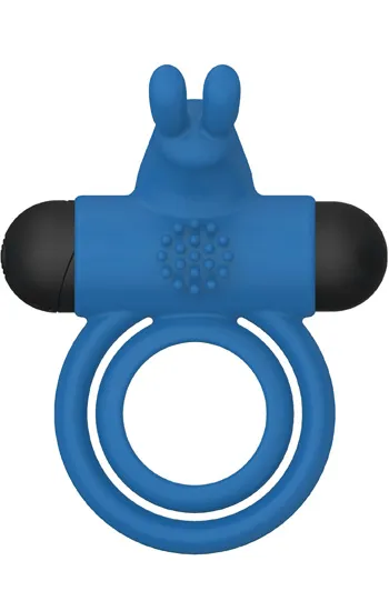 Bild 2 för Double Rings Rabbit Clit Rechargeable Cock Ring