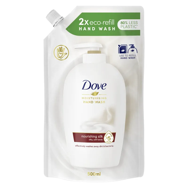Bild 2 för Dove Caring Hand Wash Fine Silk Refill 500 ml