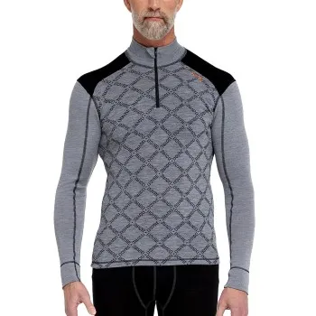 Alternativ bild 0 för Dovre Half Zip Jacquard Baselayer Grön Mönstrad ull Large Herr