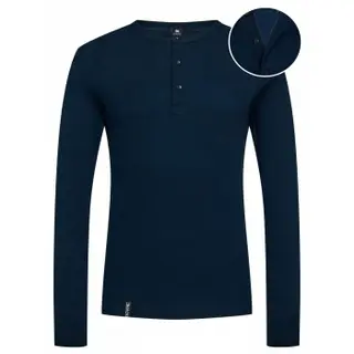 Produktfoto för Dovre Organic Cotton Grand Dad Rib Shirt Marin ekologisk bomull Small Herr