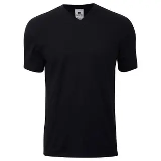 Produktfoto för Dovre Single Jersey  V-neck T-Shirt Svart bomull Small Herr