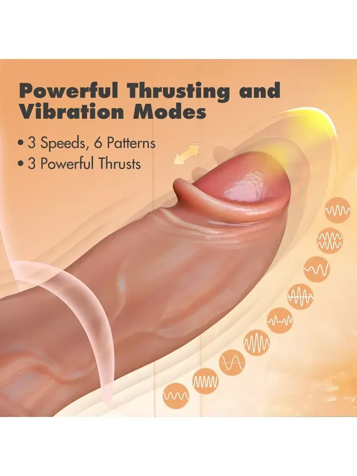 Bild 2 för Dr. Brody Silicone Thrusting & Vibrating Dildo 22,2 cm Dildo med vibrator