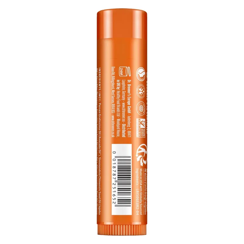 Bild 2 för Dr. Bronner's Orange-Ginger Organic Lip Balm 4 g