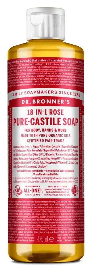 Produktfoto för Dr.Bronner's Pure Castile Liquid Soap Rose 475 ml