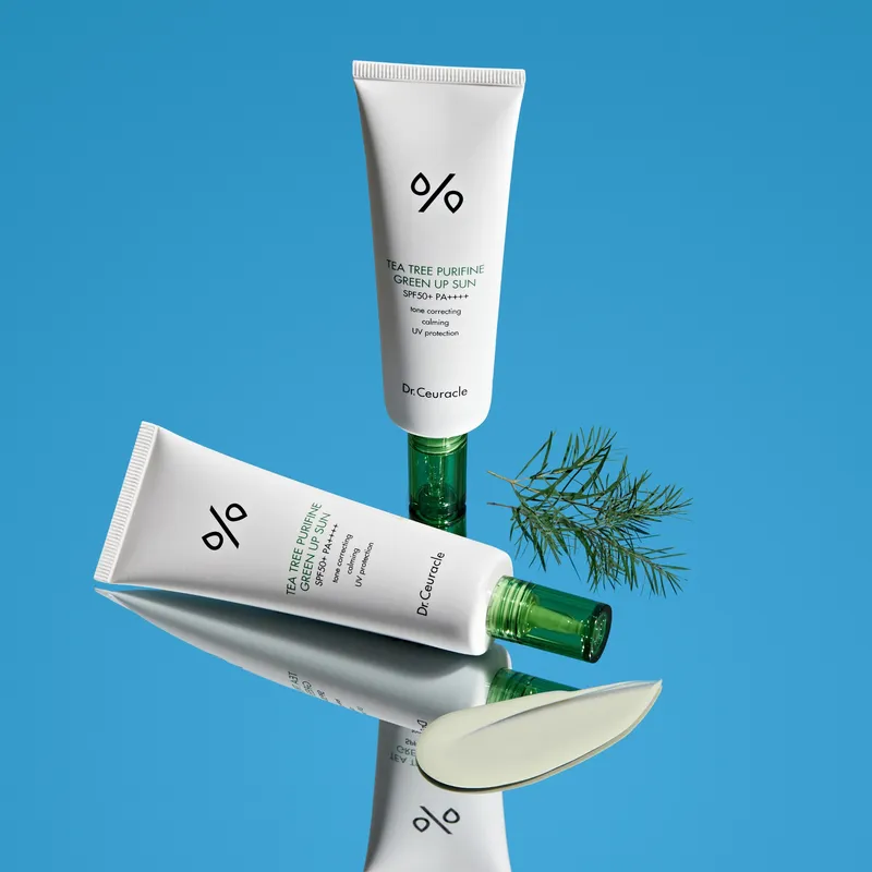 Bild 2 för Dr. Ceuracle Tea Tree Purifine Green Up Sun SPF50+ PA++++ 50 ml