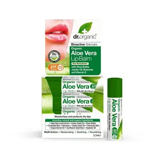 Produktfoto för Dr Organic Läppbalsam Aloe Vera Balm SPF15 5,7ml