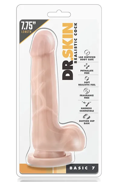 Bild 2 för Dr. Skin: Basic 7 Realistic Cock, 20 cm, ljus