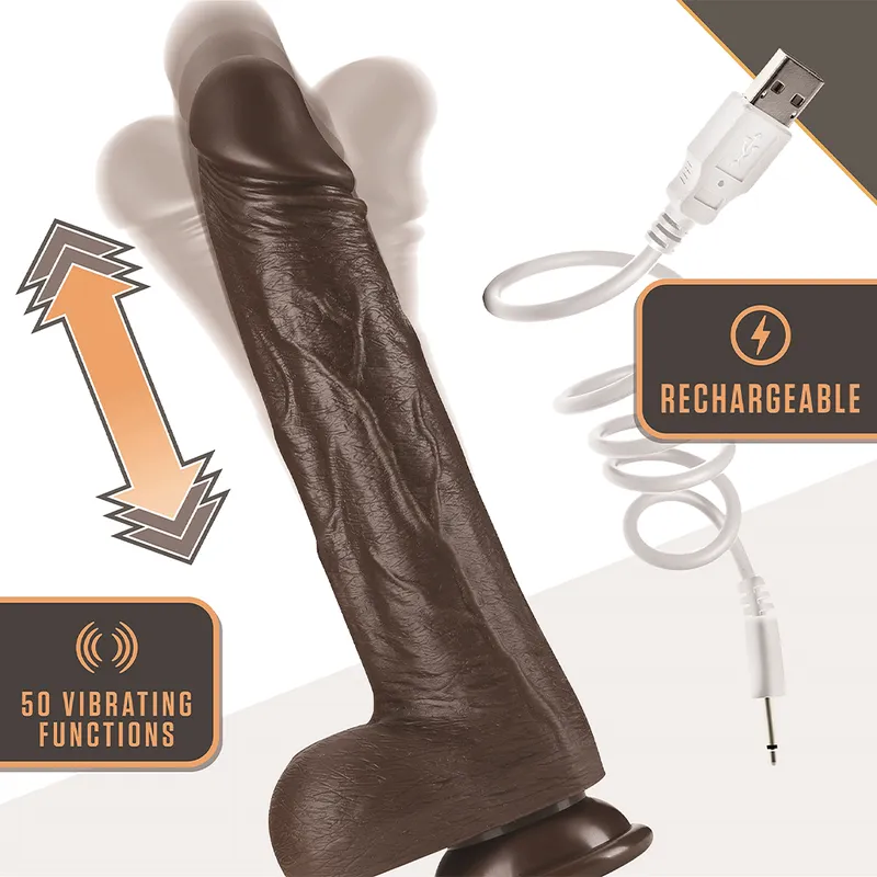 Bild 2 för Dr. Skin Silicone: Dr. Murphy Thrusting & Gyrating Dildo, 22 cm