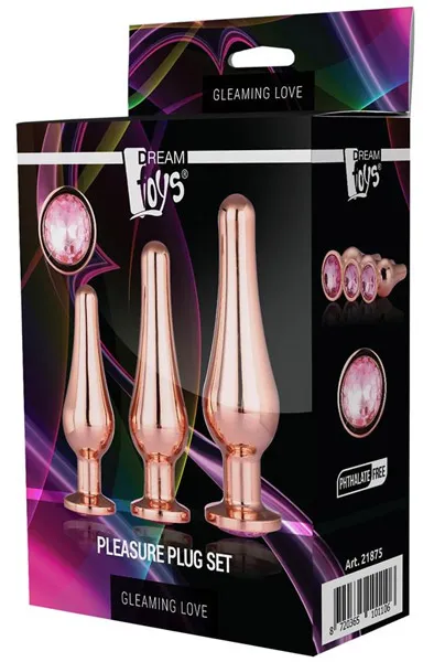 Bild 2 för Dream Toys: Gleaming Love, Pleasure Plug Set, roséguld
