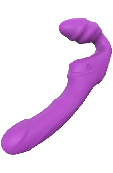 Bild 2 för Dream Toys: Good Vibes, Double Dipper, Strapless Strap On, lila