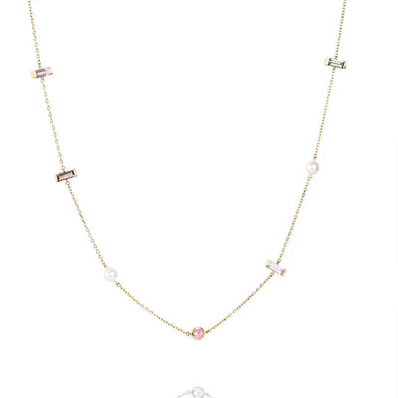 Alternativ bild 0 för Dreams & Pearls Flow Halsband Guld