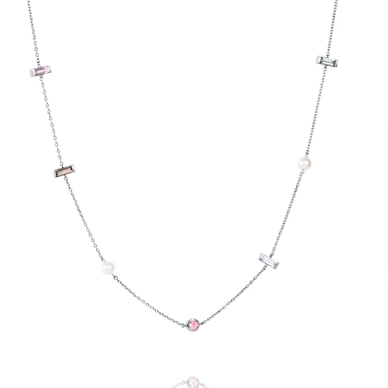 Alternativ bild 0 för Dreams & Pearls Flow Halsband Silver