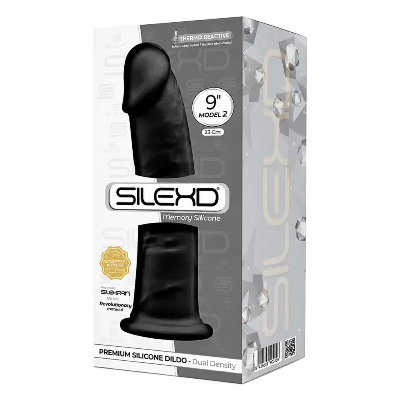 Bild 2 för Dual Density Black Dildo 23 cm