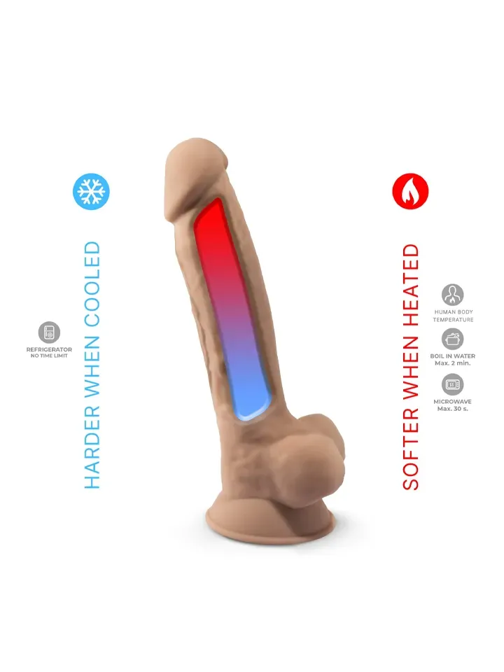 Bild 2 för Dual Density Dildo med pung 18 cm