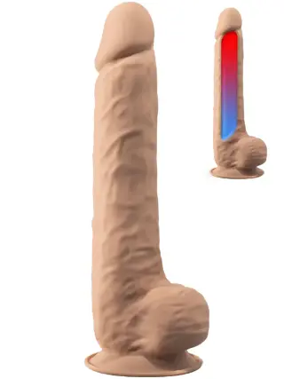 Produktfoto för Dual Density Dildo med pung 27 cm