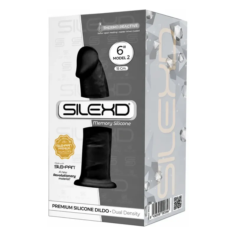 Bild 2 för Dual Density Svart Dildo 15 cm