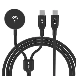 Produktfoto för Dudao 2in1 Apple Watch ikroviklio laidas + USB-C PD 60W kištukas – juodas