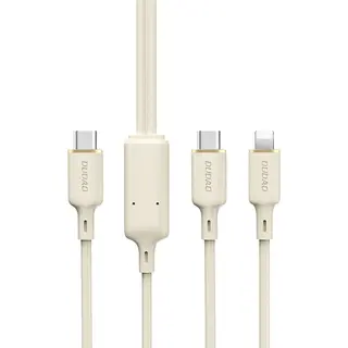 Produktfoto för Dudao 2in1 USB-C-kabel till USB-C / Lightning, 100W, 1,2m - beige