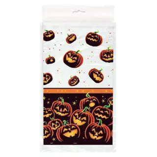 Produktfoto för Duk pumpkin grin Halloween 137x213 cm