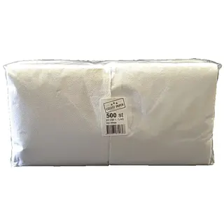 Produktfoto för Duni Economy-engångsservett, 1-lagers, enfärgad, 33 cm, vit