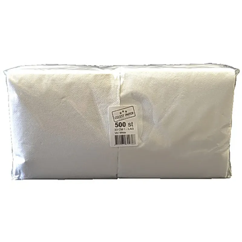 Alternativ bild 0 för Duni Economy-engångsservett, 1-lagers, enfärgad, 33 cm, vit