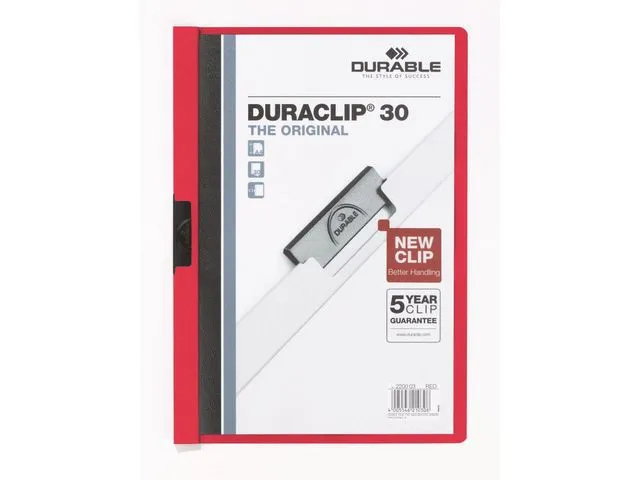 Alternativ bild 0 för Durable Klämmapp Duraclip 2200 A4 3mm röd