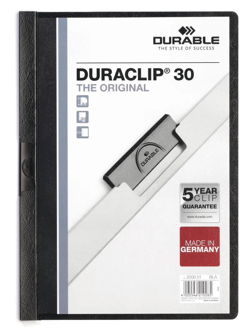 Alternativ bild 0 för Durable Klämmapp Duraclip 2200 A4 3mm svart