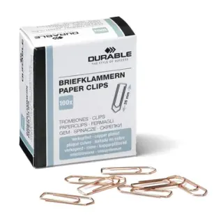 Produktfoto för Durable Pappersklämmor, 26 mm, kopparbeläggning