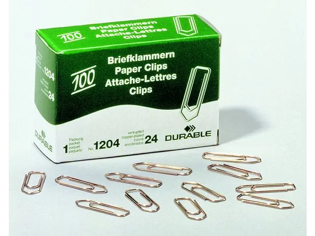 Alternativ bild 0 för Durable Pappersklämmor, 26 mm, kopparbeläggning