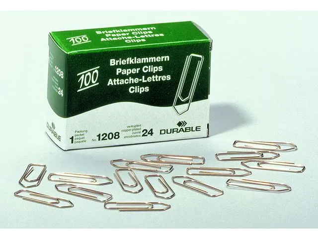 Alternativ bild 0 för Durable Pappersklämmor, 32 mm, kopparbeläggning