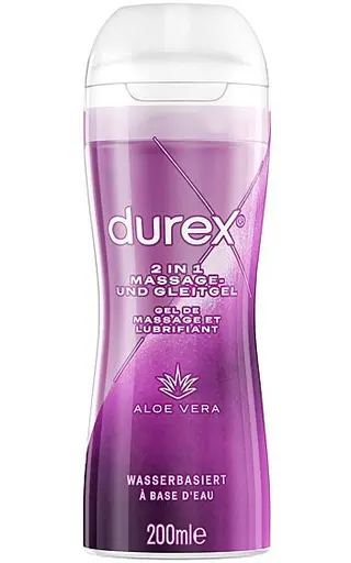 Produktfoto för Durex Play Massage 2-in-1: Aloe Vera, Glidmedel/Gel, 200 ml