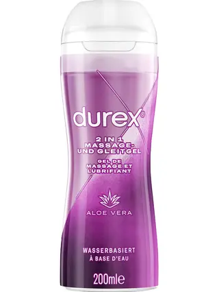 Produktfoto för Durex Play Massage 2-in-1: Aloe Vera, Glidmedel/Gel, 200 ml