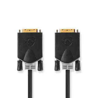 Produktfoto för DVI-kabel, DVI-D 24+1-Pin Hane till DVI-D 24+1-Pin Hane, 2560x1600, 3m
