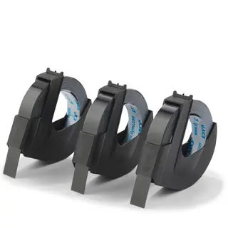 Produktfoto för DYMO® 3D-präglingsband 9mm x 3m svart självhäftande - (3 st.)
