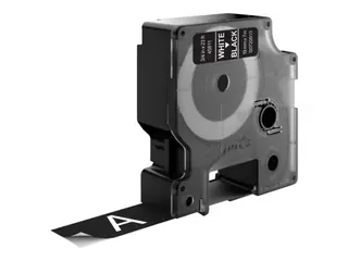 Produktfoto för DYMO D1 - Självhäftande - vitt på svart - Rulle (1,9 cm x 7 m) 1 kassett(er) etiketttejp - för LabelMANAGER 360, 400, 420, 450, 500, PC, PC2, Wireless PnP  LabelPOINT 300, 350