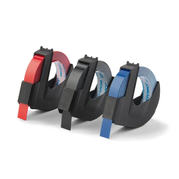 Alternativ bild 0 för Dymo Präglingsband 9mmx3m röd-blå-svart
