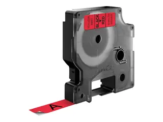 Produktfoto för Dymo Tape D1 12mm svart på röd