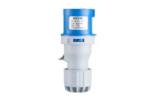 Produktfoto för E-line stikprop CEE blå - 230V/16A, 3 pol. 6h, IP44