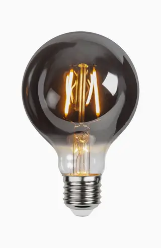 Produktfoto för E27 Globlampa LED 1,8W 2100K rökfärgat glas