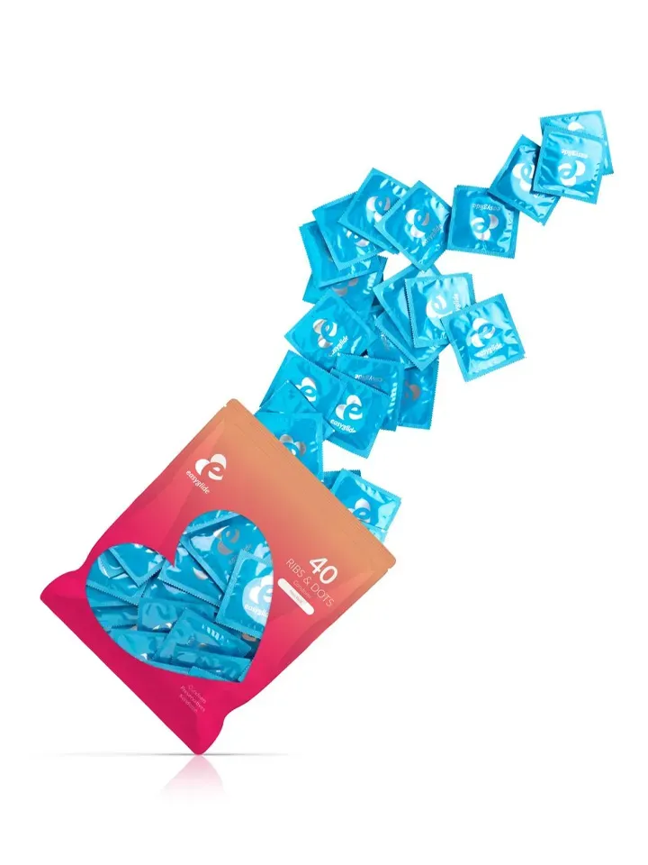 Bild 2 för EasyGlide: Ribs and Dots Condoms, 40-pack