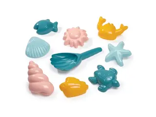 Produktfoto för Ecoiffier Shell Sand Molds with Shovel 9 pcs.