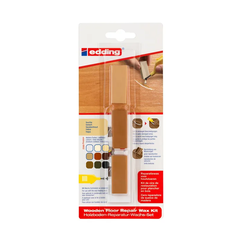 Alternativ bild 0 för Edding e-8902 wooden floor repair wax kit beech