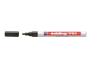 Produktfoto för edding Märkpenna 751, rund spets, 1 - 2 mm, svart