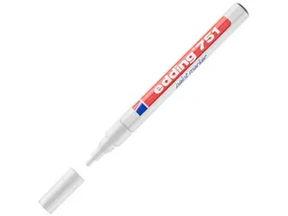 Produktfoto för edding Märkpenna 751, rund spets, 1 - 2 mm, vit