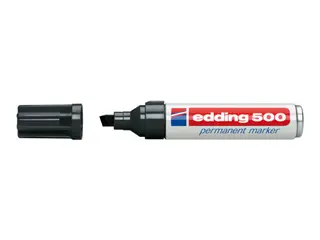 Produktfoto för edding Märkpenna Permanent 500 med snedskuren spets, 2 - 7 mm, svart