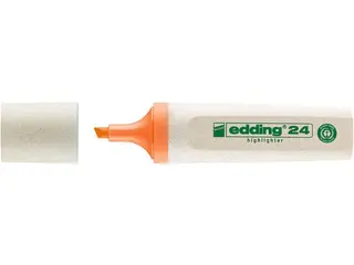 Produktfoto för edding Överstrykningspenna, 24 EcoLine, platt pennkropp, mejselformad spets, 2–5 mm linjebredd, orange