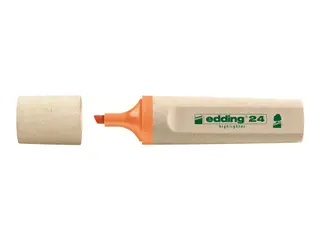 Produktfoto för edding Överstrykningspenna, 24 EcoLine, platt pennkropp, mejselformad spets, 2–5 mm linjebredd, orange