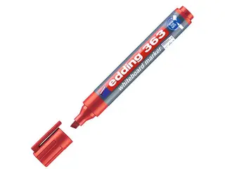 Produktfoto för edding Whiteboardpenna 363, snedskuren spets, 1–5 mm, röd