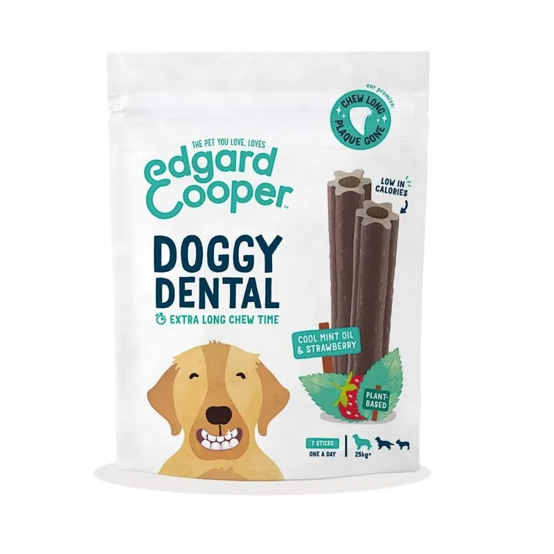 Alternativ bild 0 för Edgard & Cooper Doggy Dental Tuggpinnar Jordgubbe & Mynta 7-pack (L)