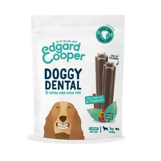 Produktfoto för Edgard & Cooper Doggy Dental Tuggpinnar Jordgubbe & Mynta 7-pack (M)